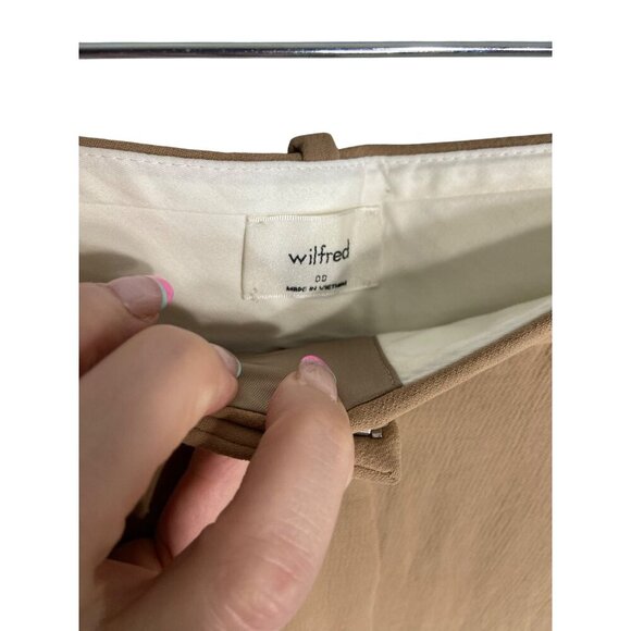 Wilfred The Effortless Pleated Tan Camel Pant Crepette-sz 00 - Picture 3 of 11